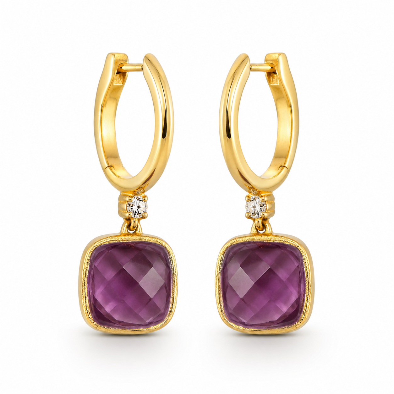 Rilave Lumi Edit Amethyst Drop Hoop Earrings