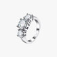 Rilave Triple Stone 925 Sterling Silver Brilliant Cut Ring