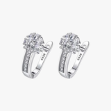 Rilave Cubic Zirconia Floral Hoop Earrings