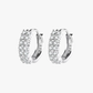 Rilave Double-Row Cubic Zirconia Huggie Hoop Earrings