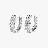 Rilave Double-Row Cubic Zirconia Huggie Hoop Earrings