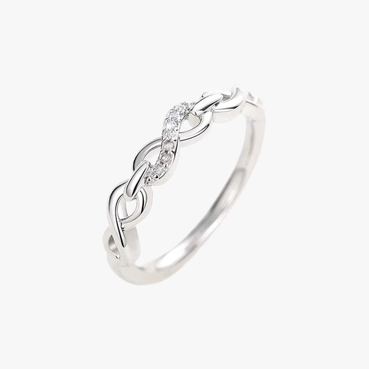 Rilave Infinity Link Pave Sterling Silver Ring