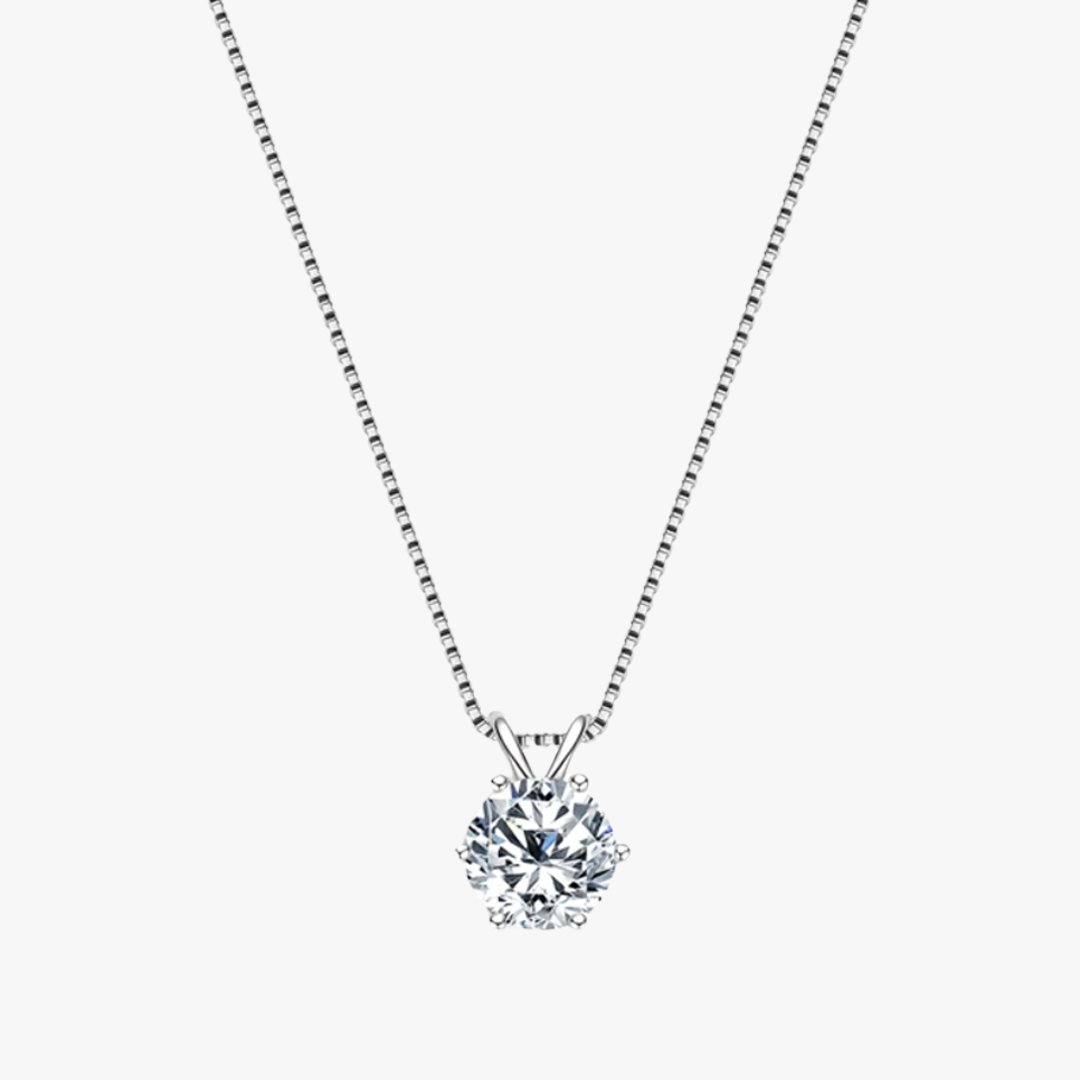 Rilave 925 Sterling Silver Solitaire Moissanite Pendant Necklace