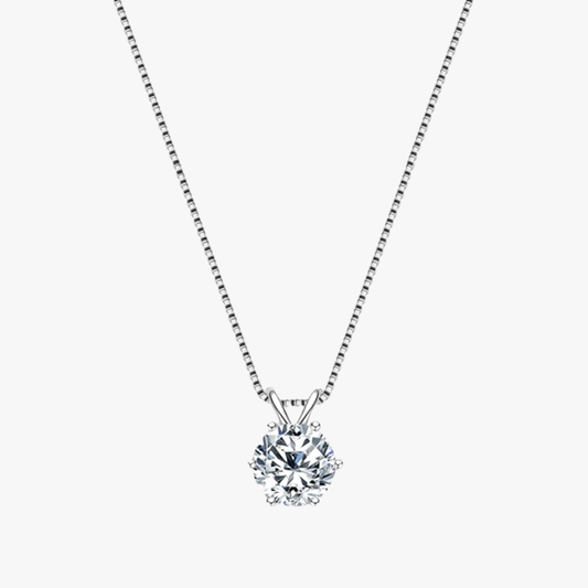 Rilave 925 Sterling Silver Solitaire Moissanite Pendant Necklace