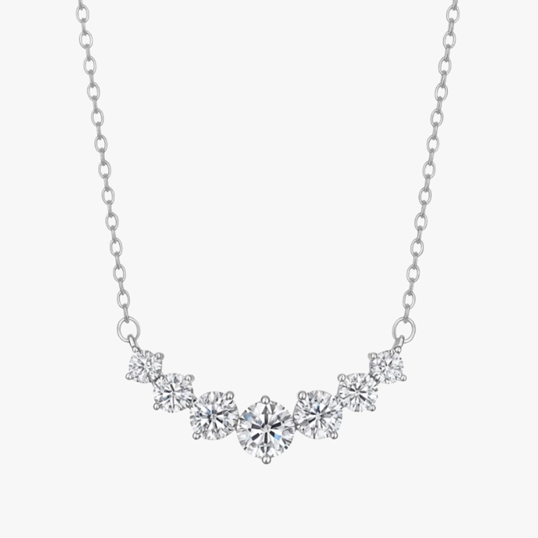 Rilave Seven-Stone Lab-Grown Moissanite Necklace