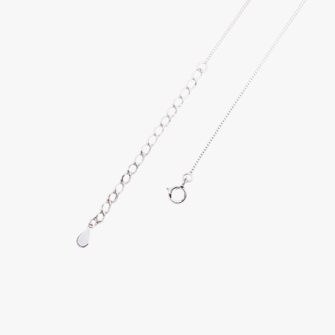 Rilave 925 Sterling Silver Curved Bar Necklace – Minimalist Box Chain