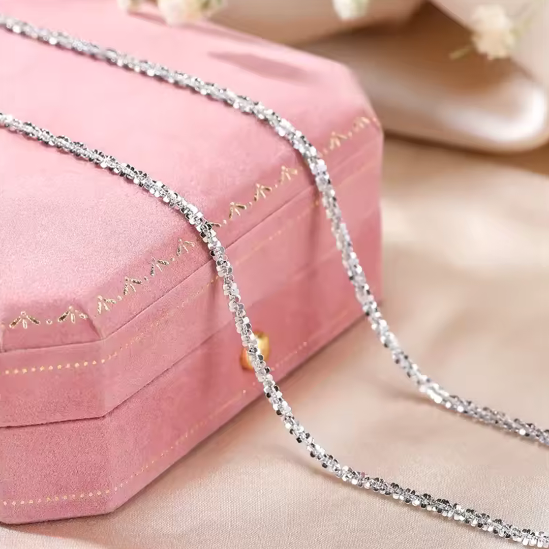 Rilave 925 Silver Sparkling Collarbone Necklace 2mm