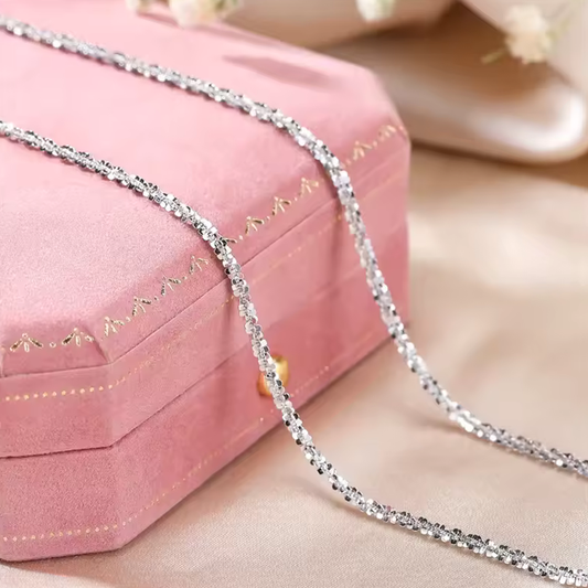 Rilave 925 Silver Sparkling Collarbone Necklace 2mm