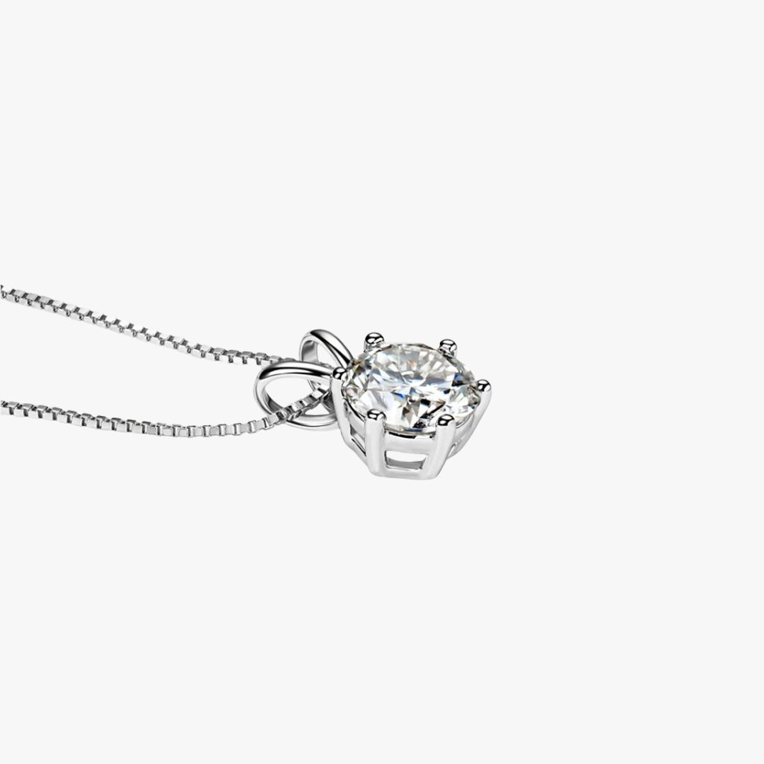 Rilave 925 Sterling Silver Solitaire Moissanite Pendant Necklace