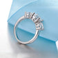 Rilave Triple Stone 925 Sterling Silver Brilliant Cut Ring