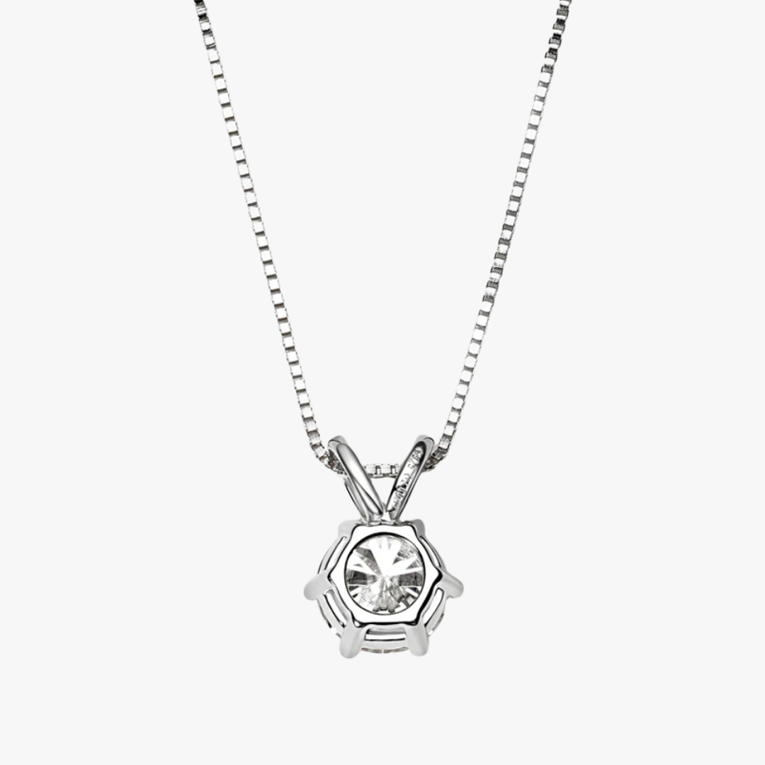 Rilave 925 Sterling Silver Solitaire Moissanite Pendant Necklace