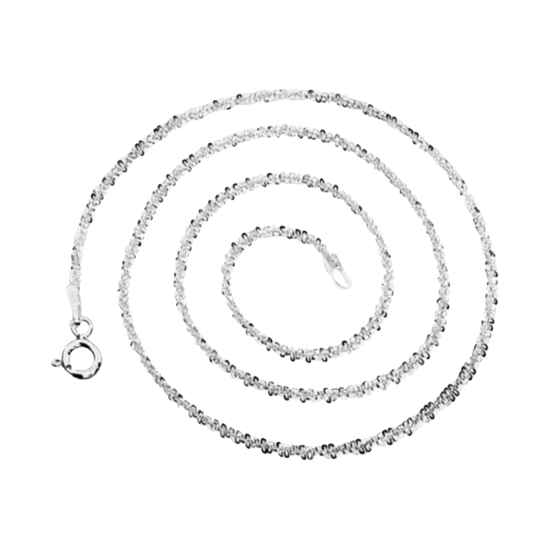Rilave 925 Silver Sparkling Collarbone Necklace 2mm