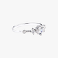 925 Sterling Silver Cubic Zirconia 3-Stone Ring (Platinum Plated)