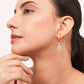 Lumi Aqua Chalcedony Drop Hoop Earrings